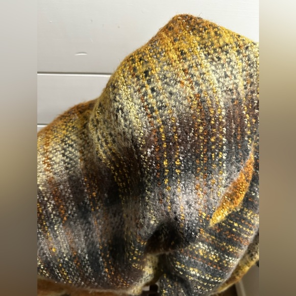 Shawl Multi Color Button Front One Size Brown Black Yellow Orange - Picture 16 of 16